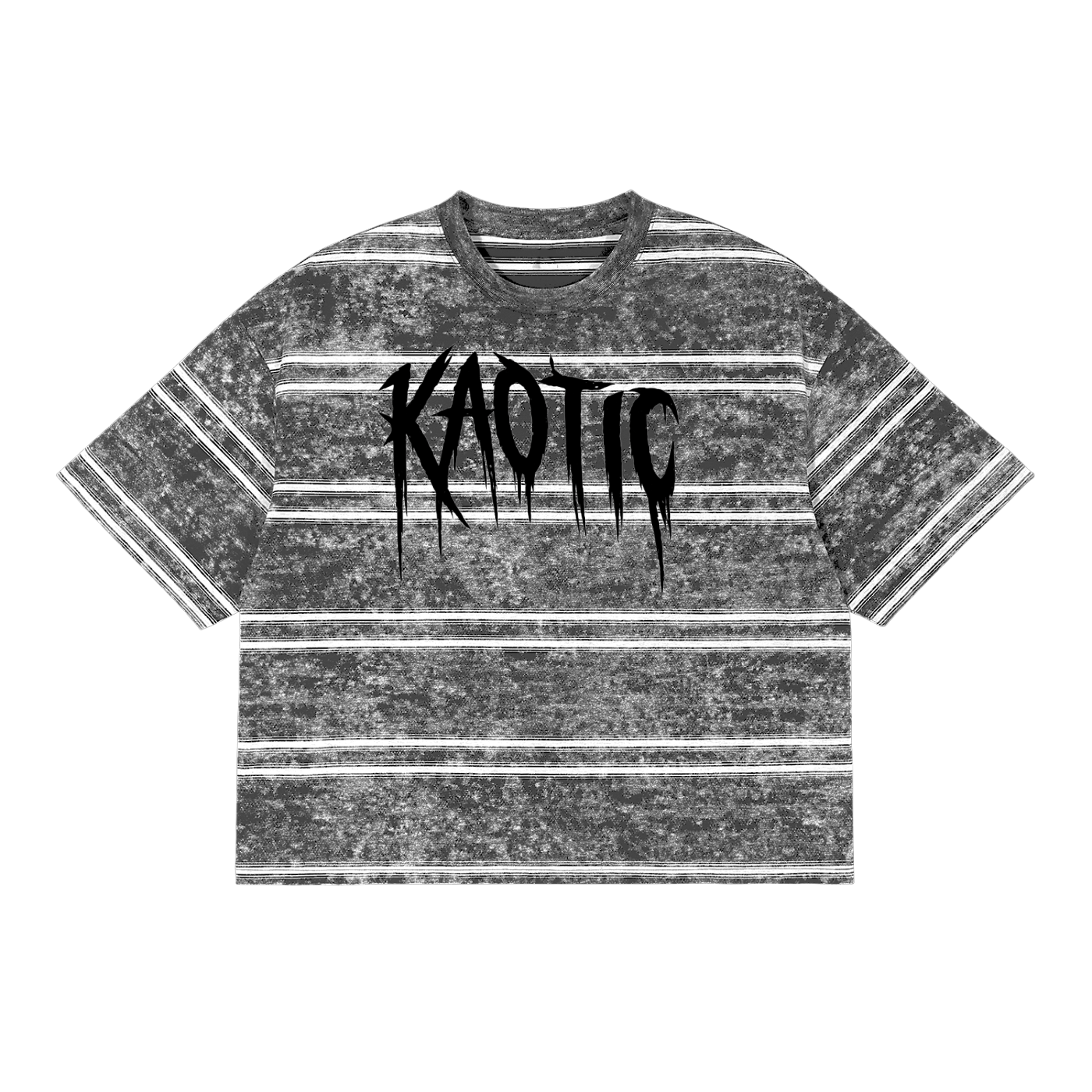 Snow Washed Striped Boxy T-Shirt