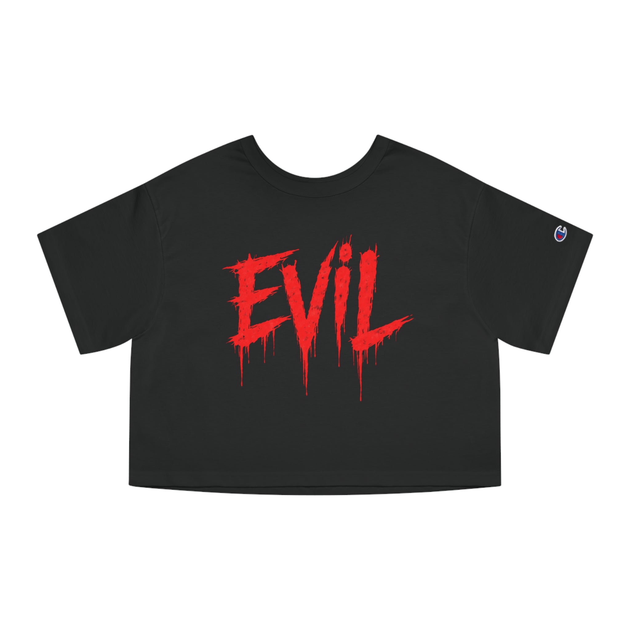 Evil Drip Crop Tee — Edgy Graphic Women's Cropped T-Shirt