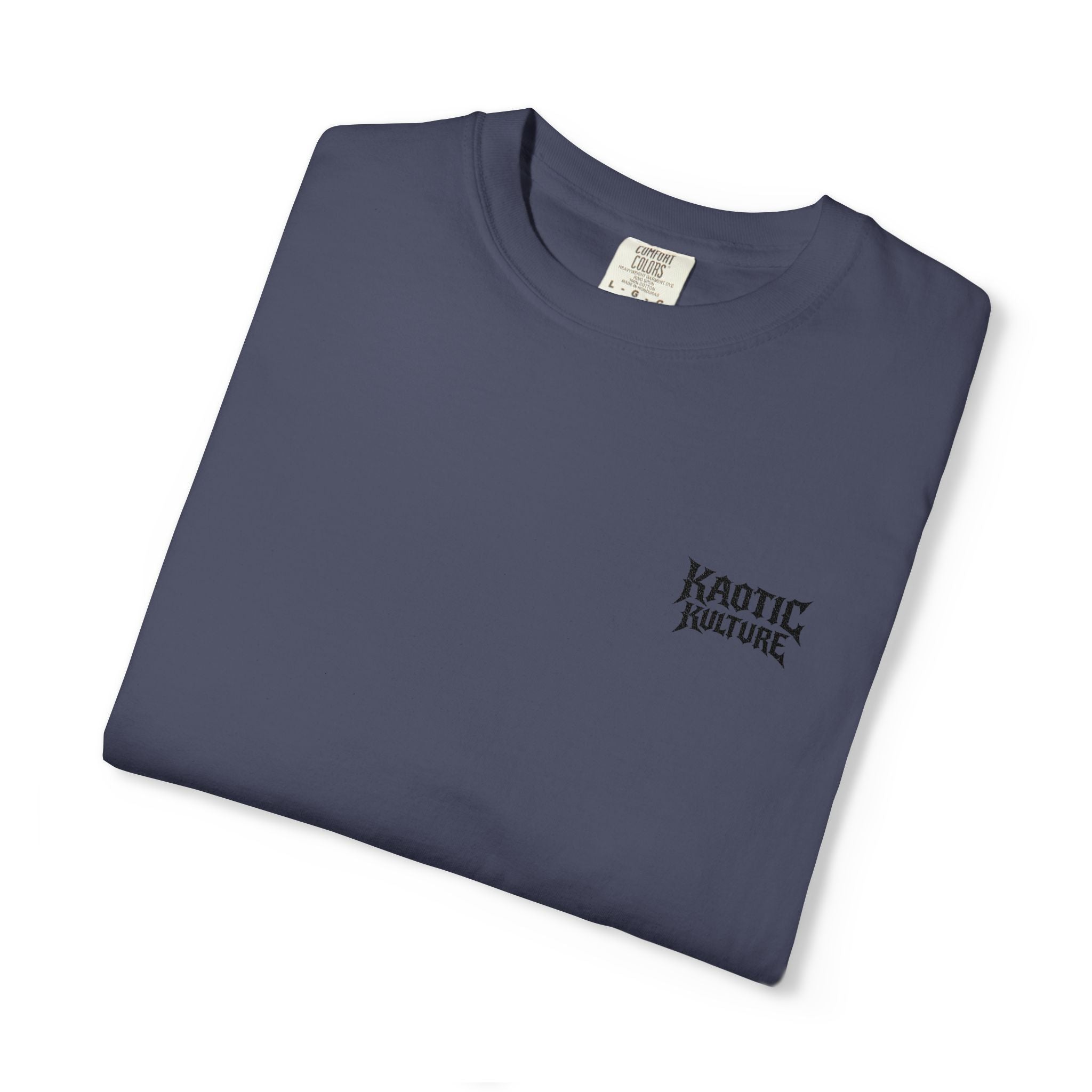 Kaotic Couture Logo T-Shirt — Minimal Chest Print, Casual Streetwear