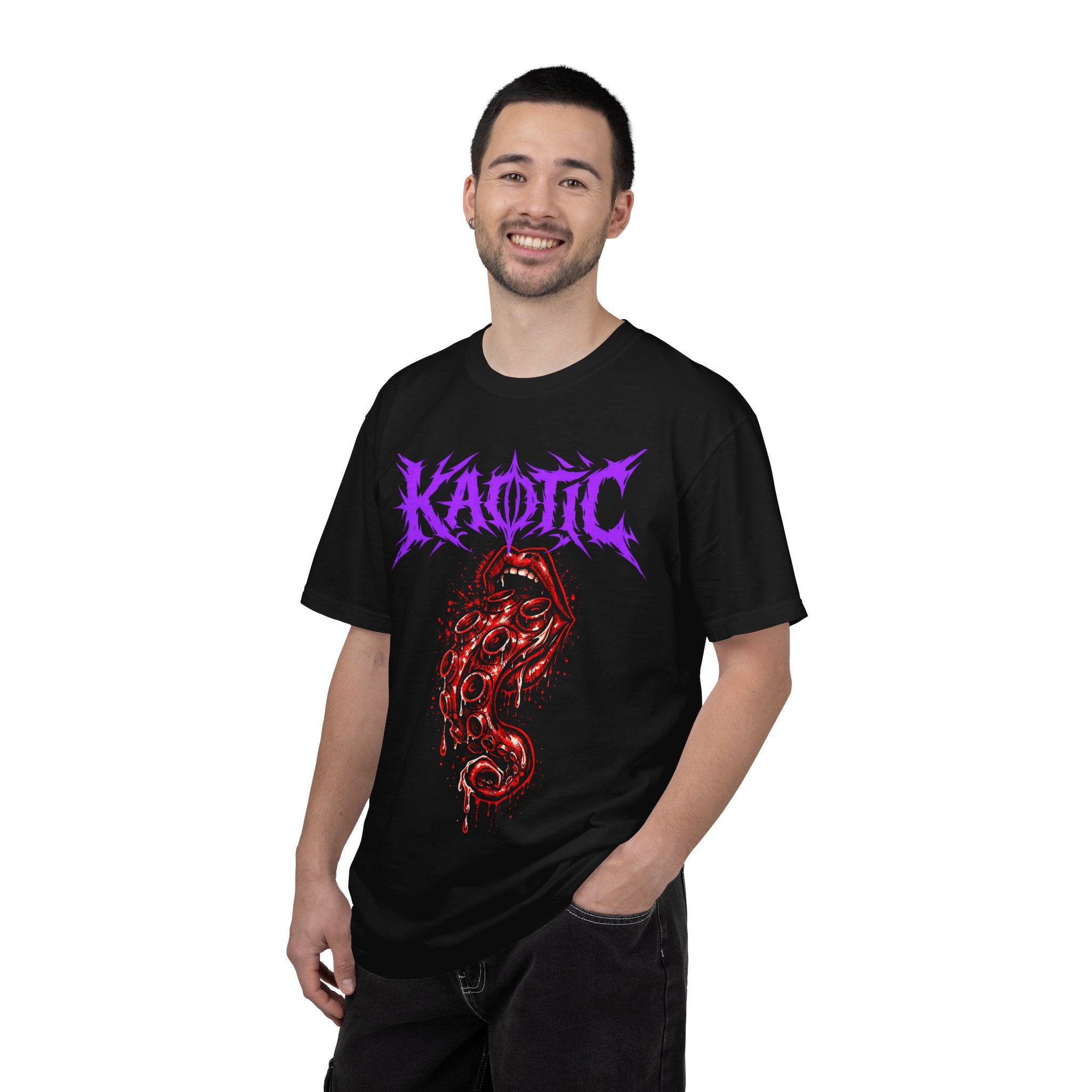 Kaotic Octopus Graphic T-Shirt — Red Tentacle Metal Band Tee