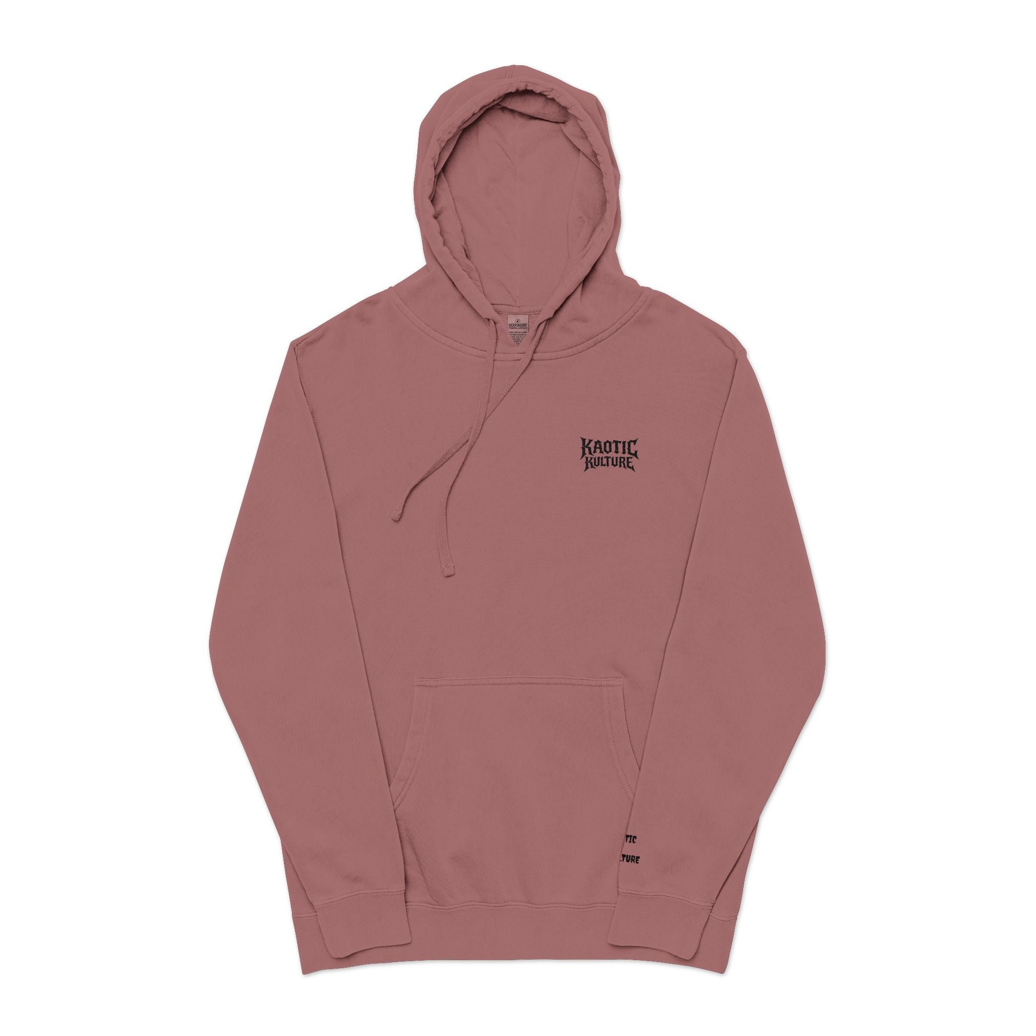 Minimal 'Koustic Nature' Pigment-Dyed Hoodie – Soft Vintage Blue