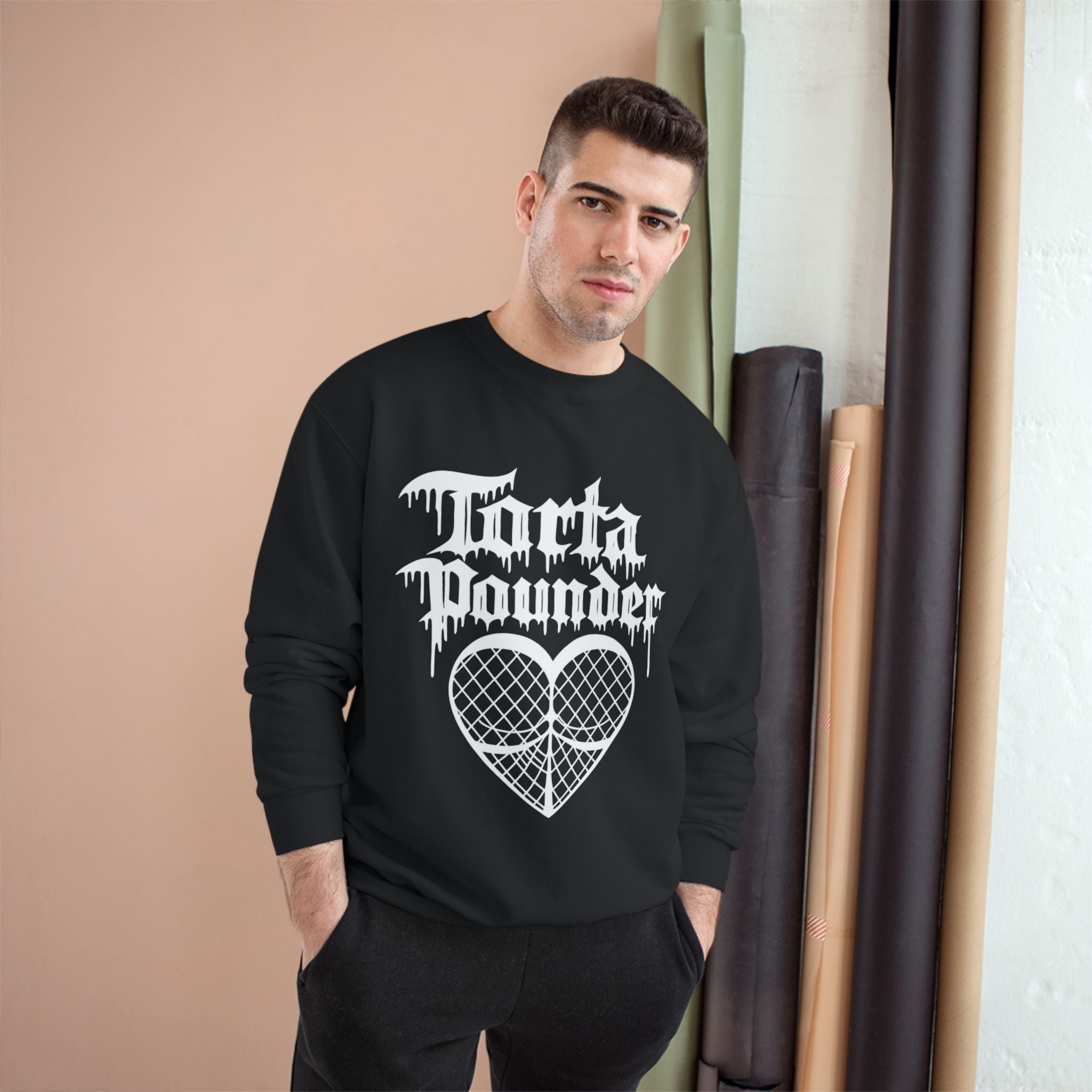 Torta Pounder Sweatshirt — Gothic Heart Graphic Champion Crewneck