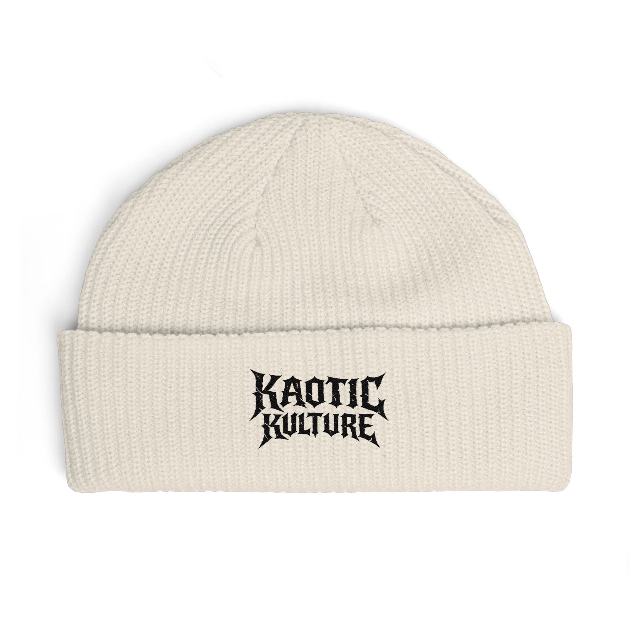 Kaotic Kulture Embroidered Cuff Beanie — Streetwear Knit Hat