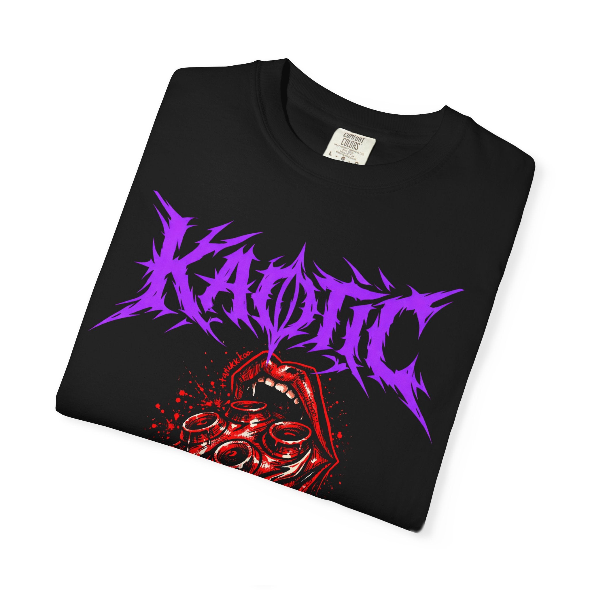 Kaotic Octopus Graphic T-Shirt — Red Tentacle Metal Band Tee