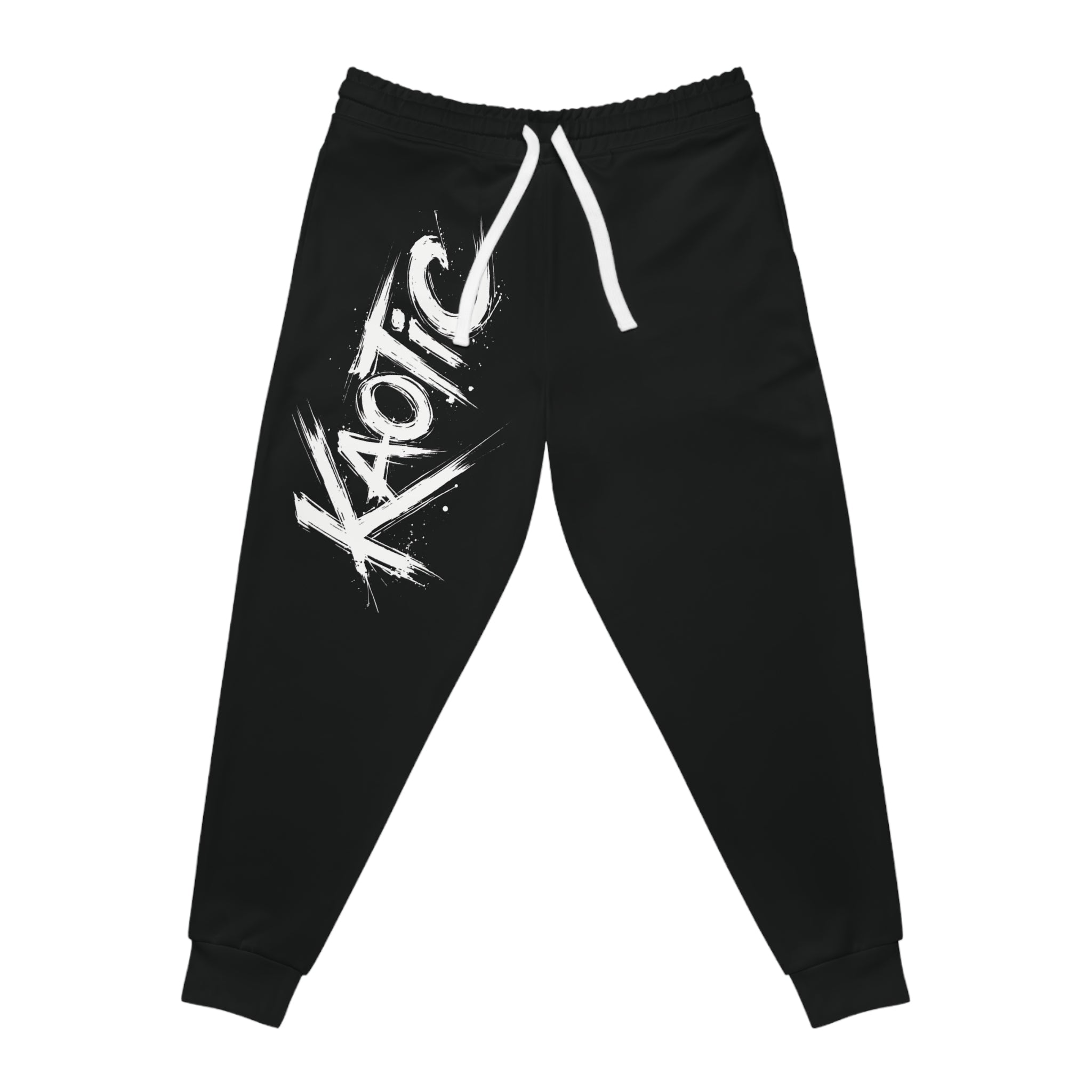 Athletic Joggers — Black ‘KAOTIC’ Graphic Track Pants