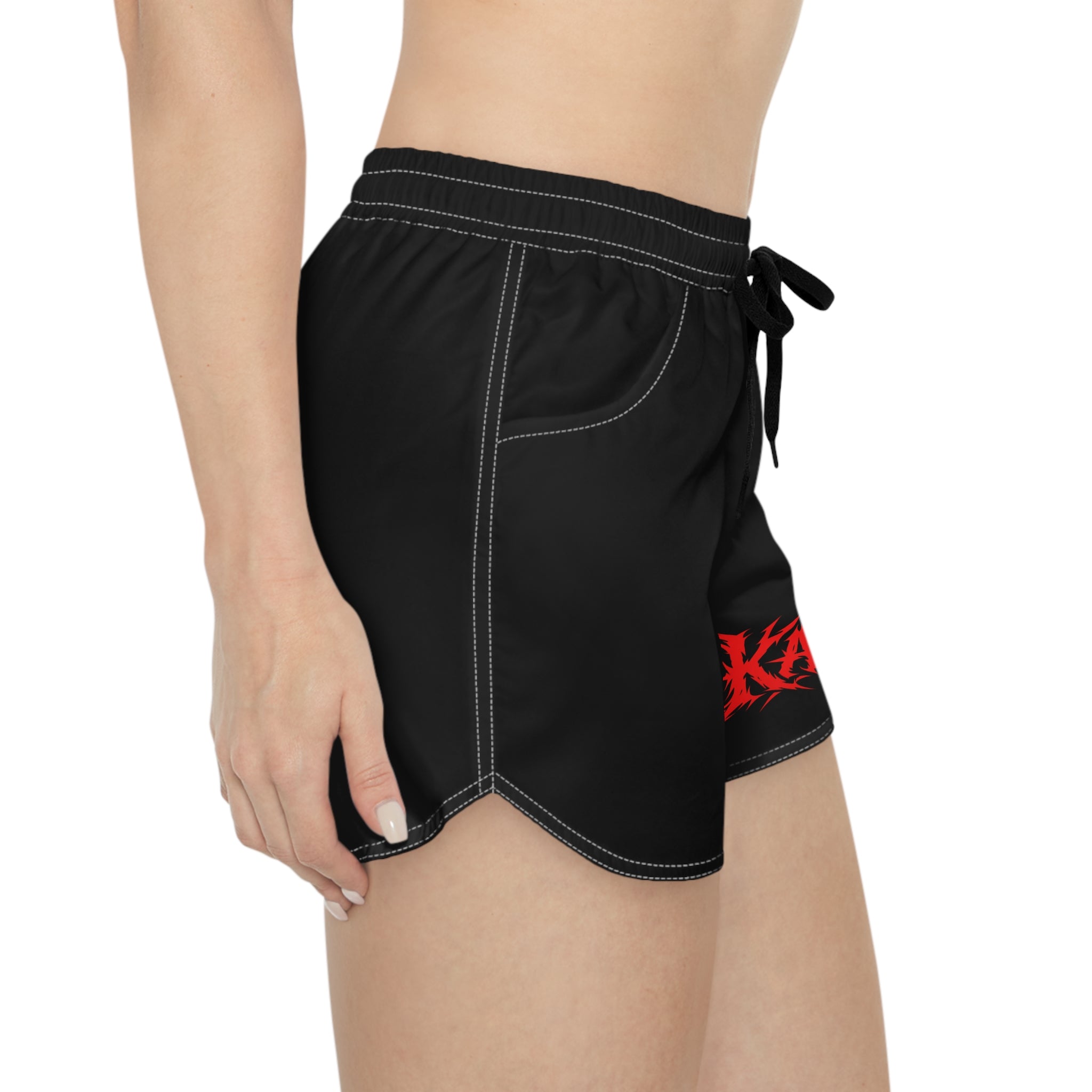 Kaotic Logo Women's Casual Shorts — Black Athletic Lounge Shorts