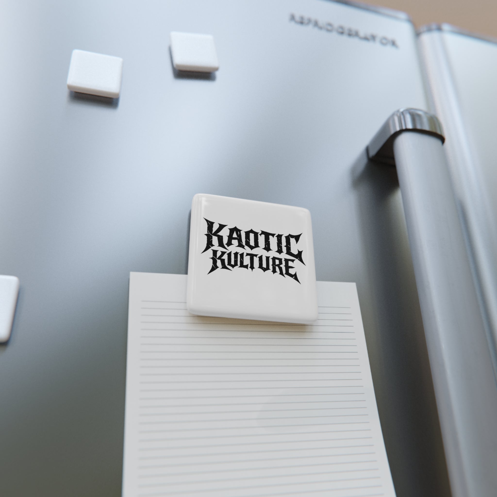 Porcelain Magnet — Kaotic Kulture Gothic Logo Square Magnet