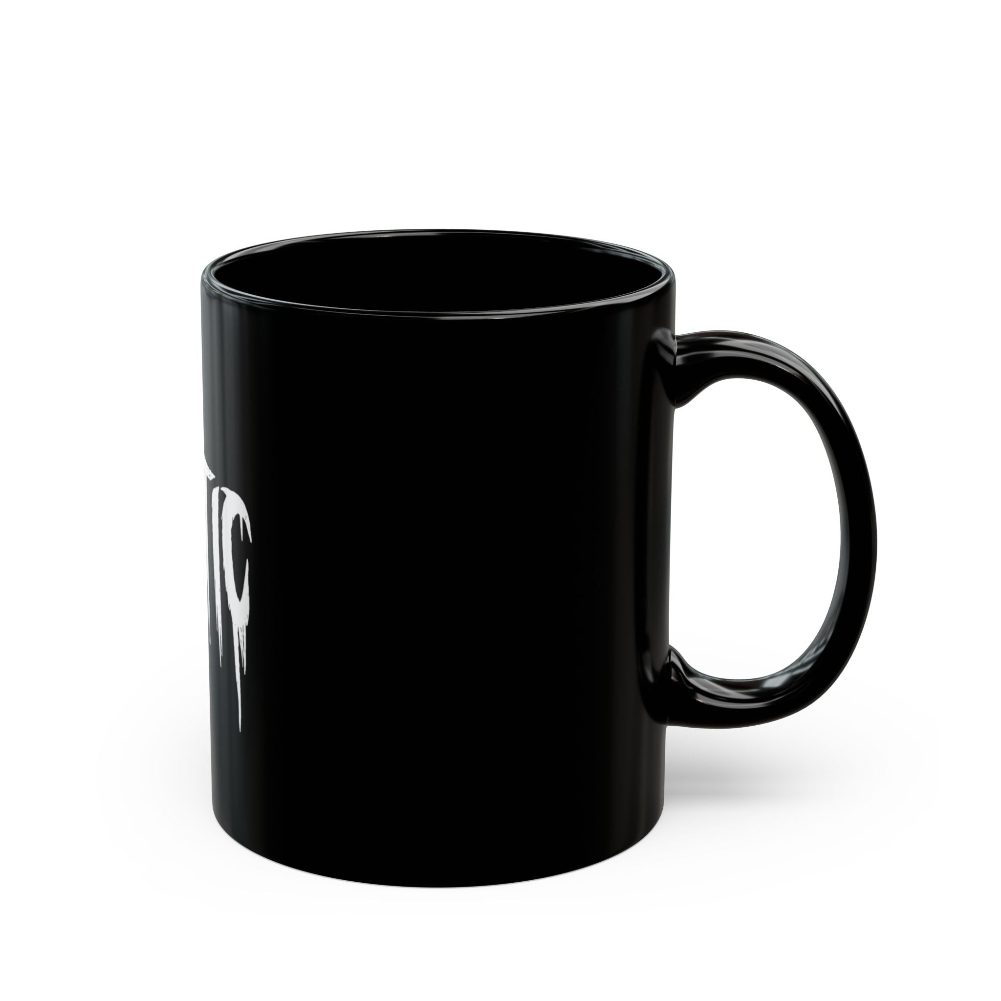 Kaotic Black Coffee Mug — Gothic Drip Logo Ceramic Mug (11oz & 15oz)