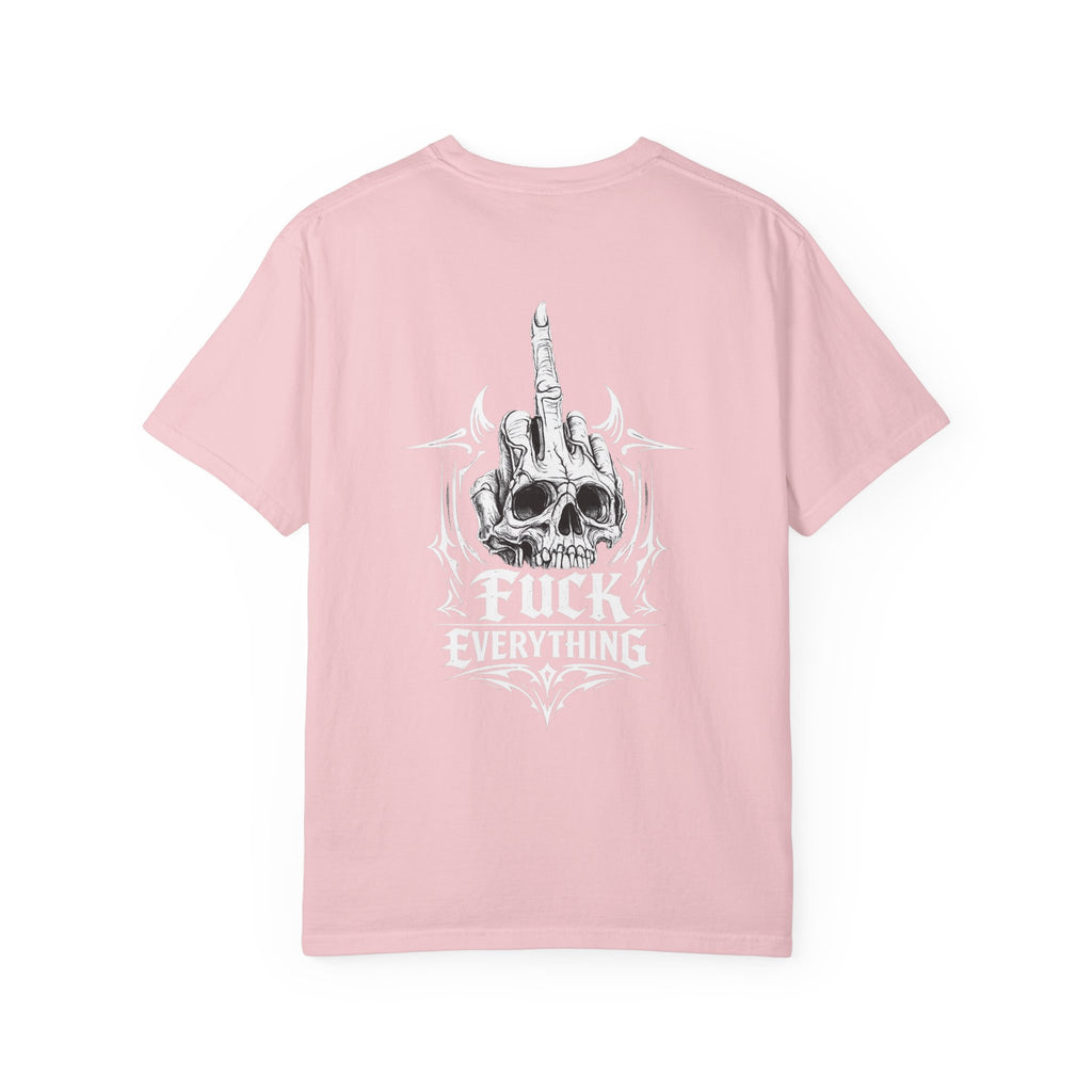 T-Shirt — 'KAOTIC' Graphic Tee with Skull Middle Finger & “Fuck Everything” Back Design