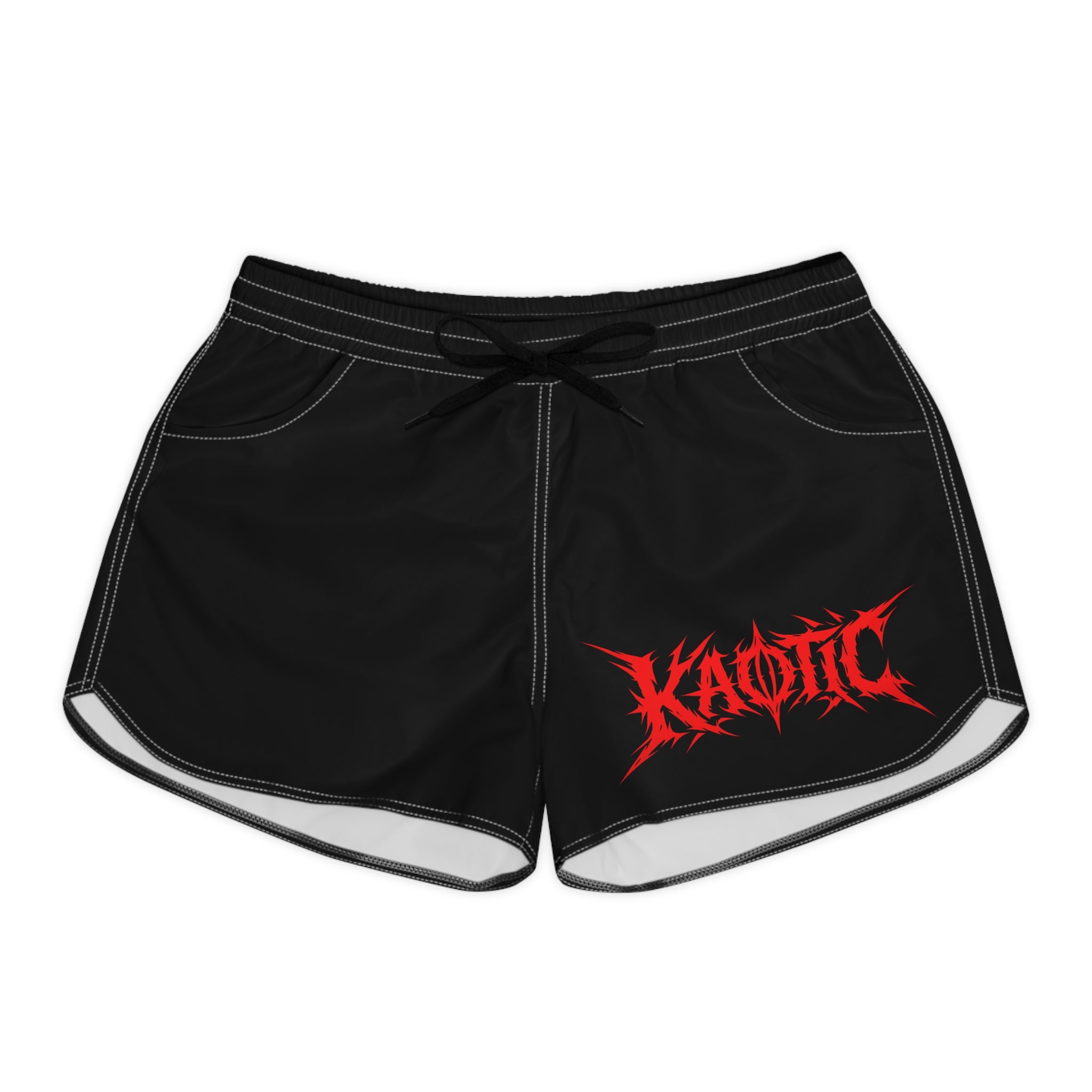 Kaotic Logo Women's Casual Shorts — Black Athletic Lounge Shorts