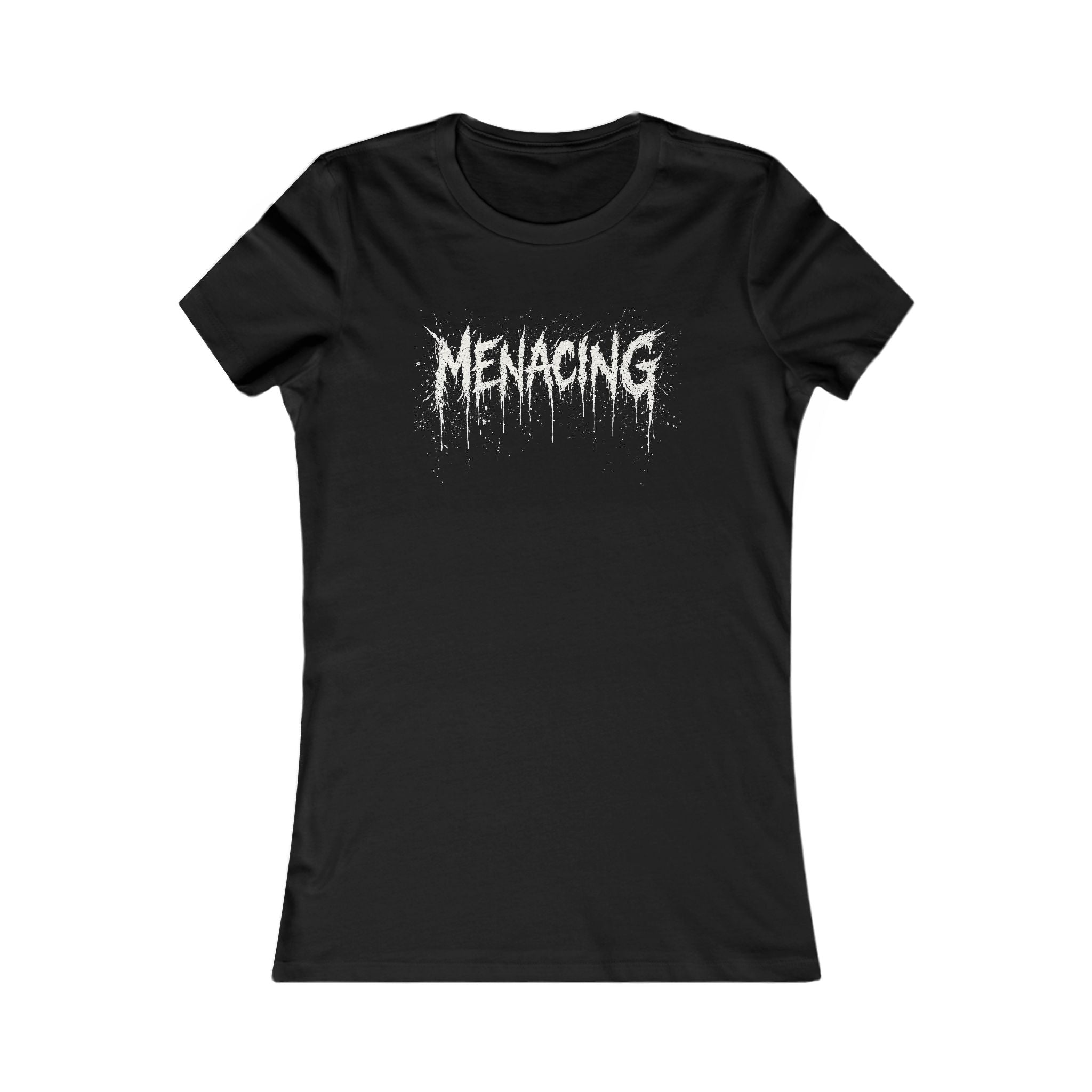 Menacing Graphic Tee — Women's Black Metal-Style Shirt