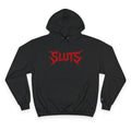 Graphic Hoodie — Red Gothic "SLUTS" Logo