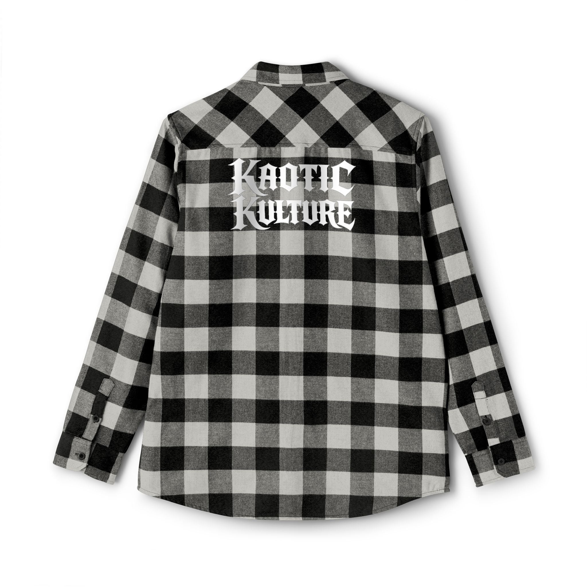 Knotic Kulture Plaid Flannel Shirt — Gothic Logo Buffalo Check Button-Up