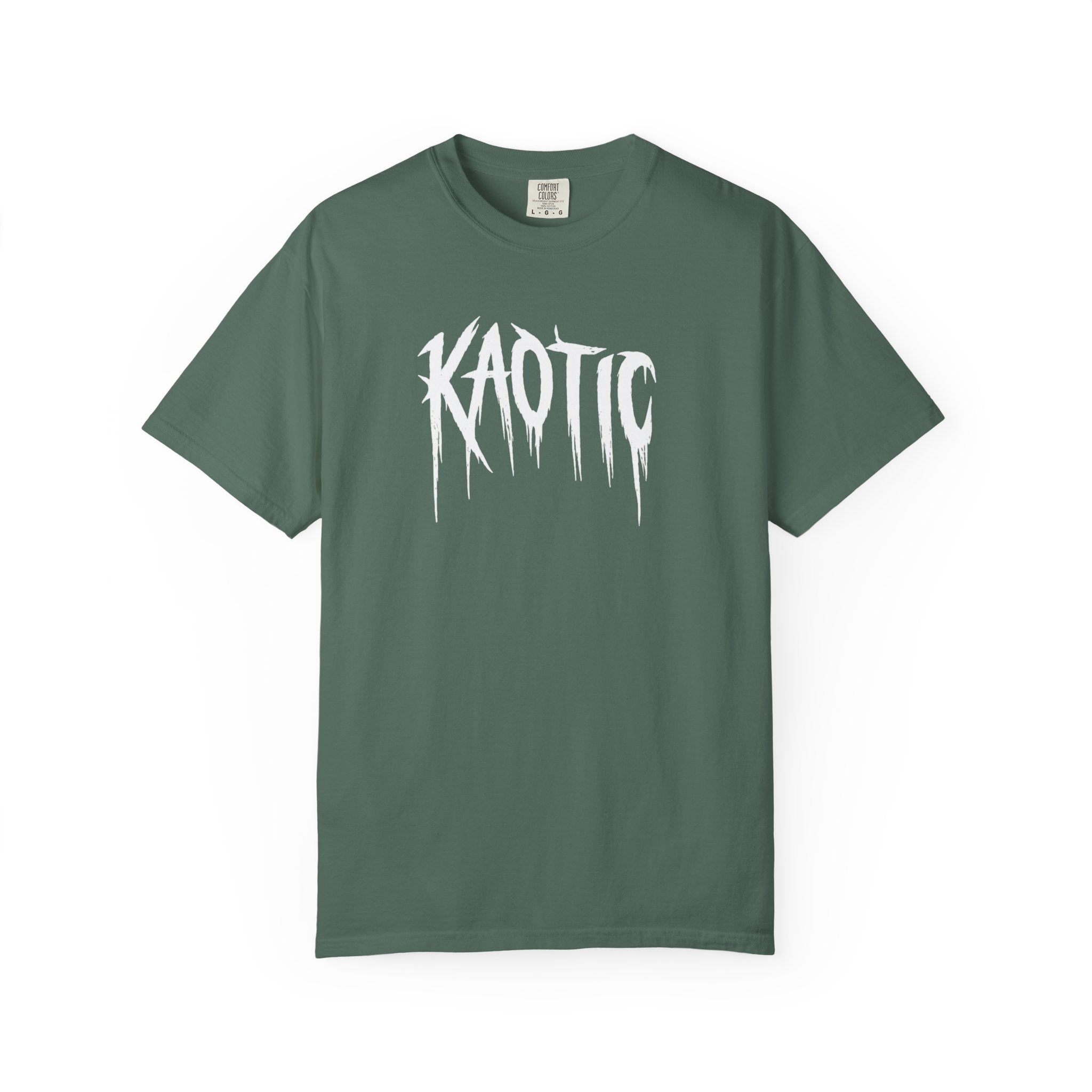 T-Shirt — 'KAOTIC' Graphic Tee with Skull Middle Finger & “Fuck Everything” Back Design