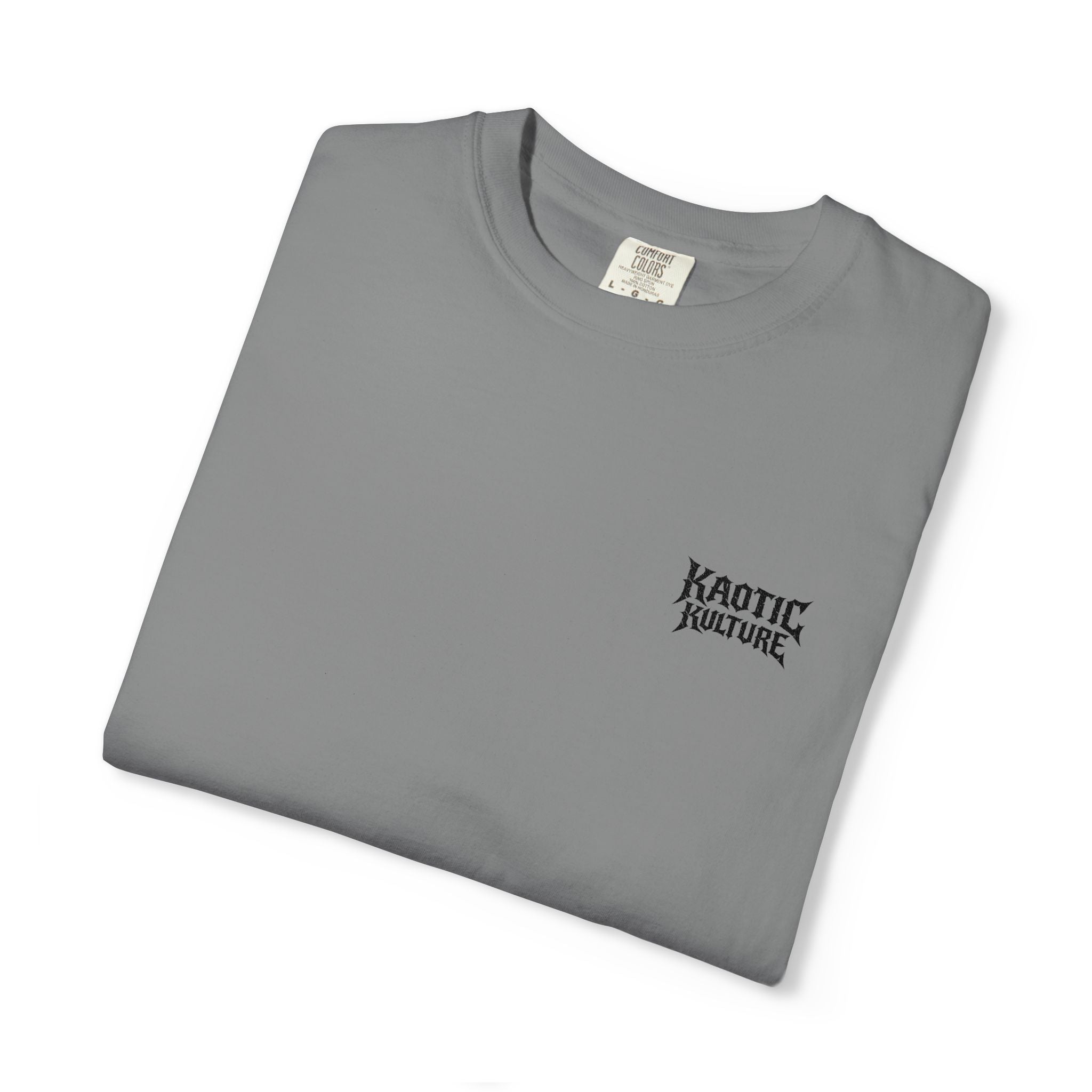 Kaotic Couture Logo T-Shirt — Minimal Chest Print, Casual Streetwear