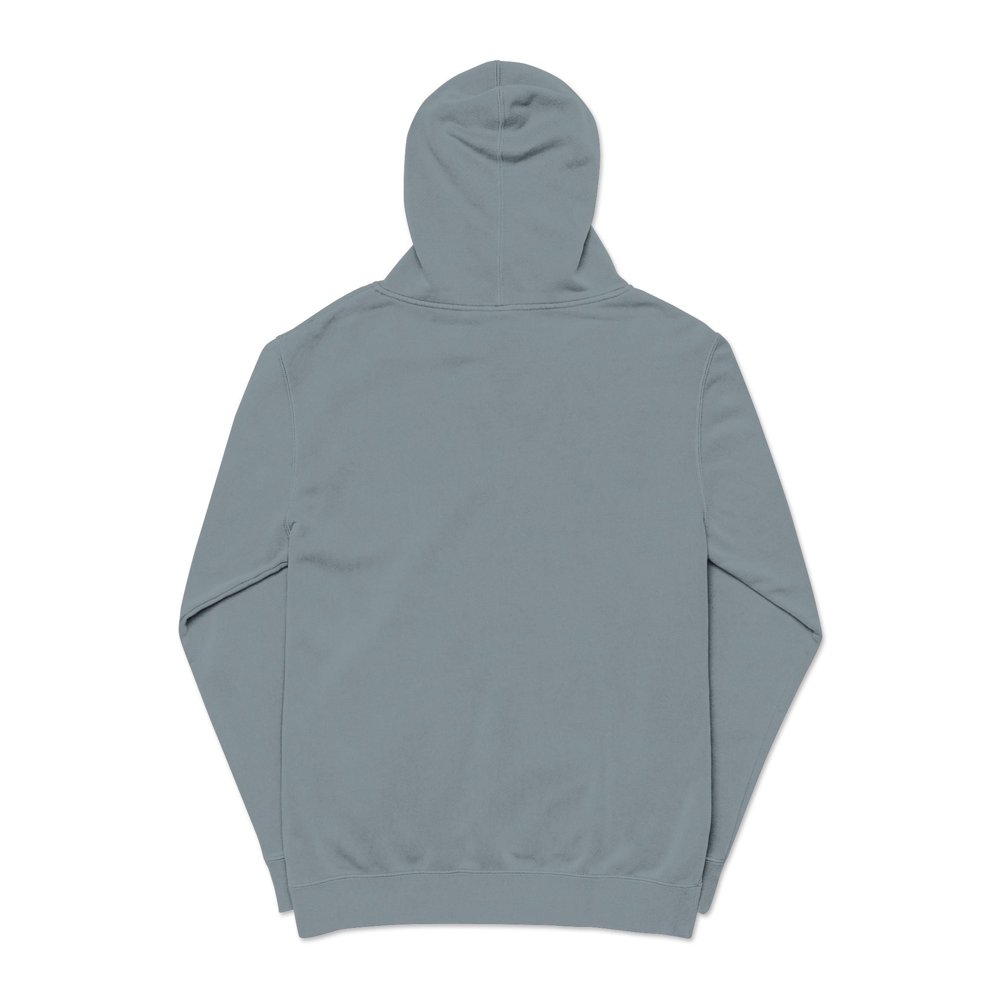 Minimal 'Koustic Nature' Pigment-Dyed Hoodie – Soft Vintage Blue