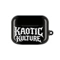 Kaotic Kulture AirPod Case — Black Gothic Script Protective Cover