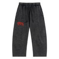 Snow Wash Drawstring Cotton Pants