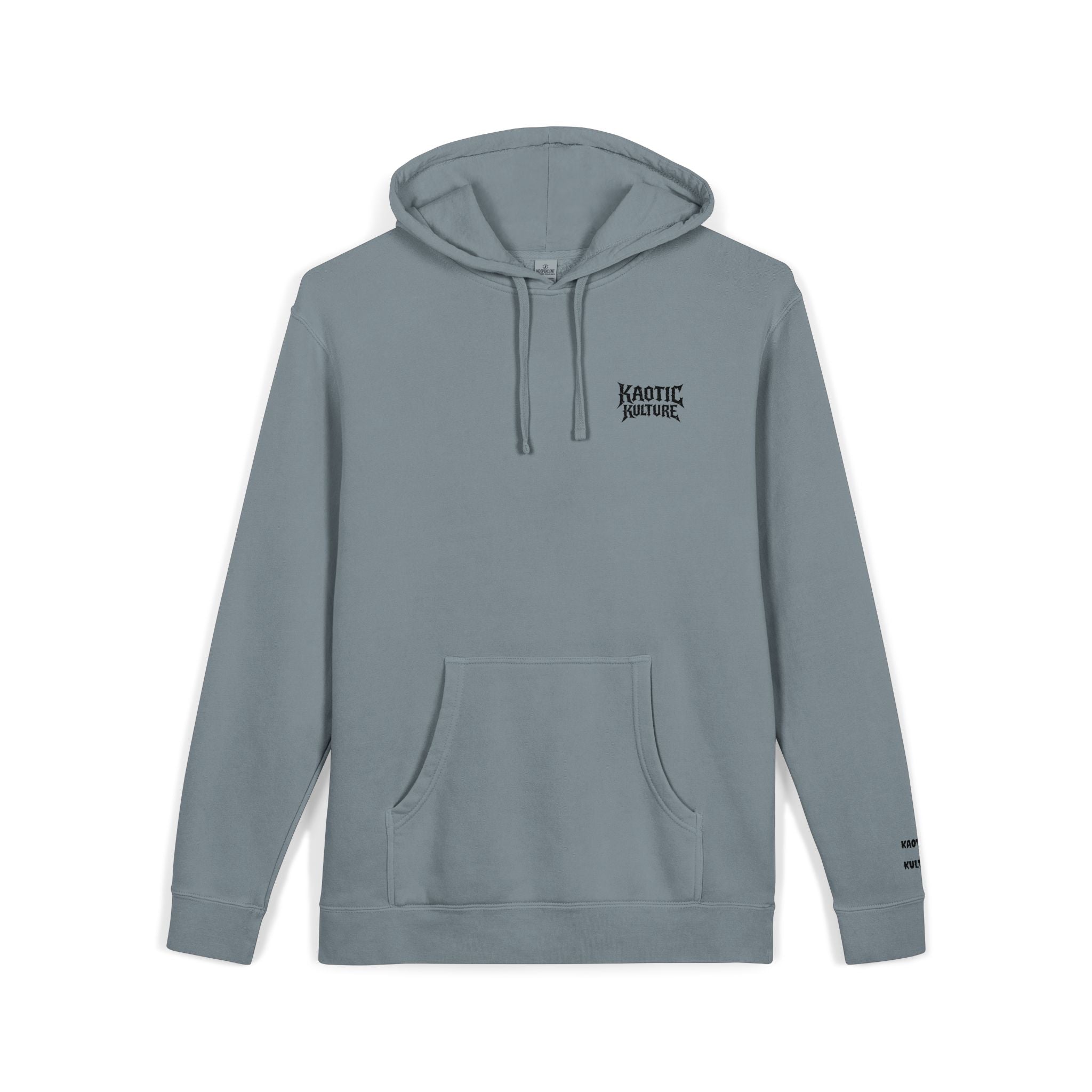 Minimal 'Koustic Nature' Pigment-Dyed Hoodie – Soft Vintage Blue