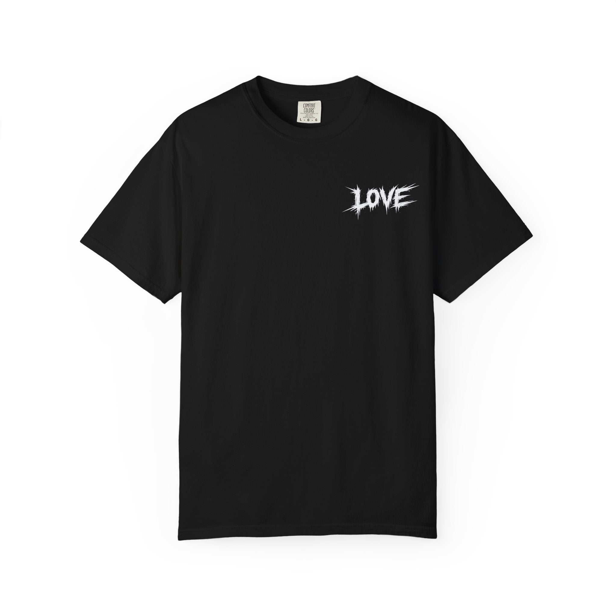 LOVE Graphic T‑Shirt — Gothic Red Rose Back Print