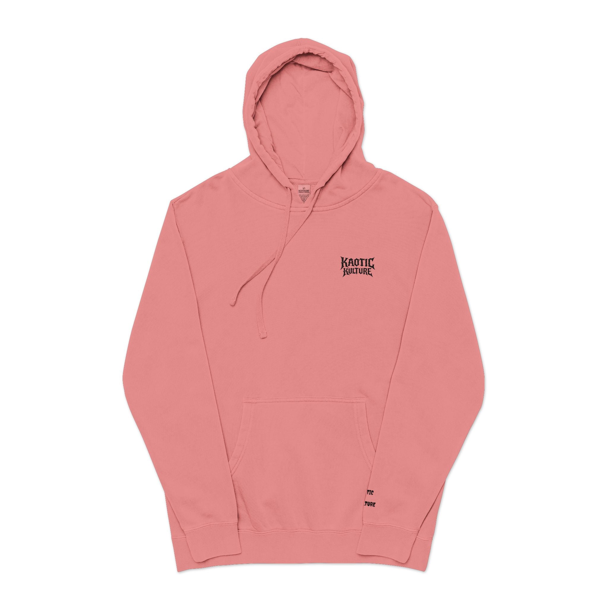 Minimal 'Koustic Nature' Pigment-Dyed Hoodie – Soft Vintage Blue