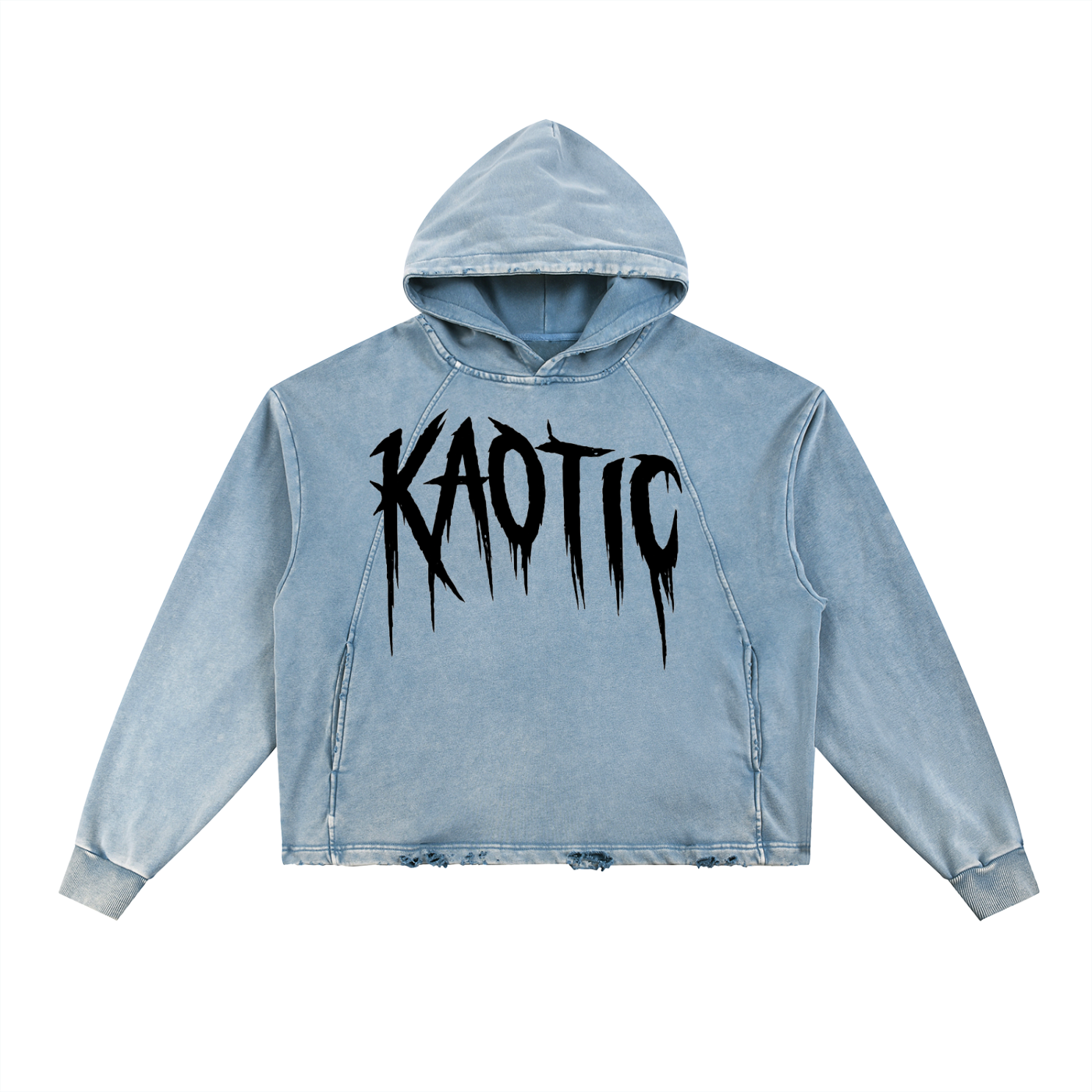 Vintage Washed Frayed-Hem Hoodie