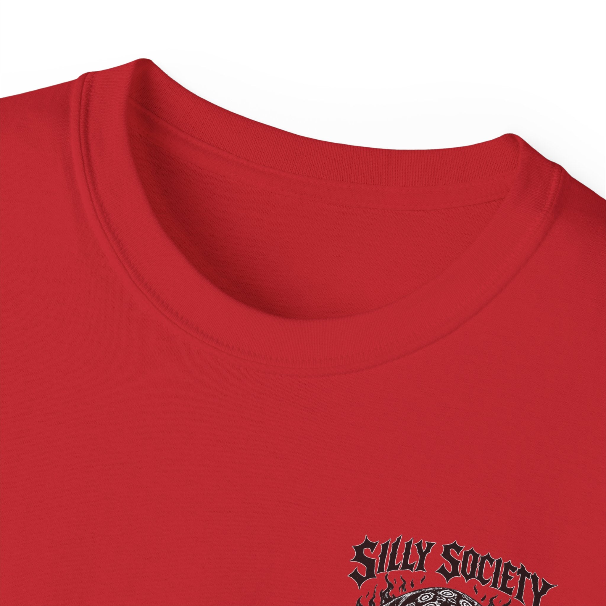 Silly Society Skull Crest Tee | Back Graphic Horror Band Shirt