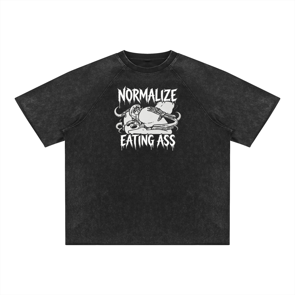 Unisex Mineral Wash Raw Edge T-Shirt