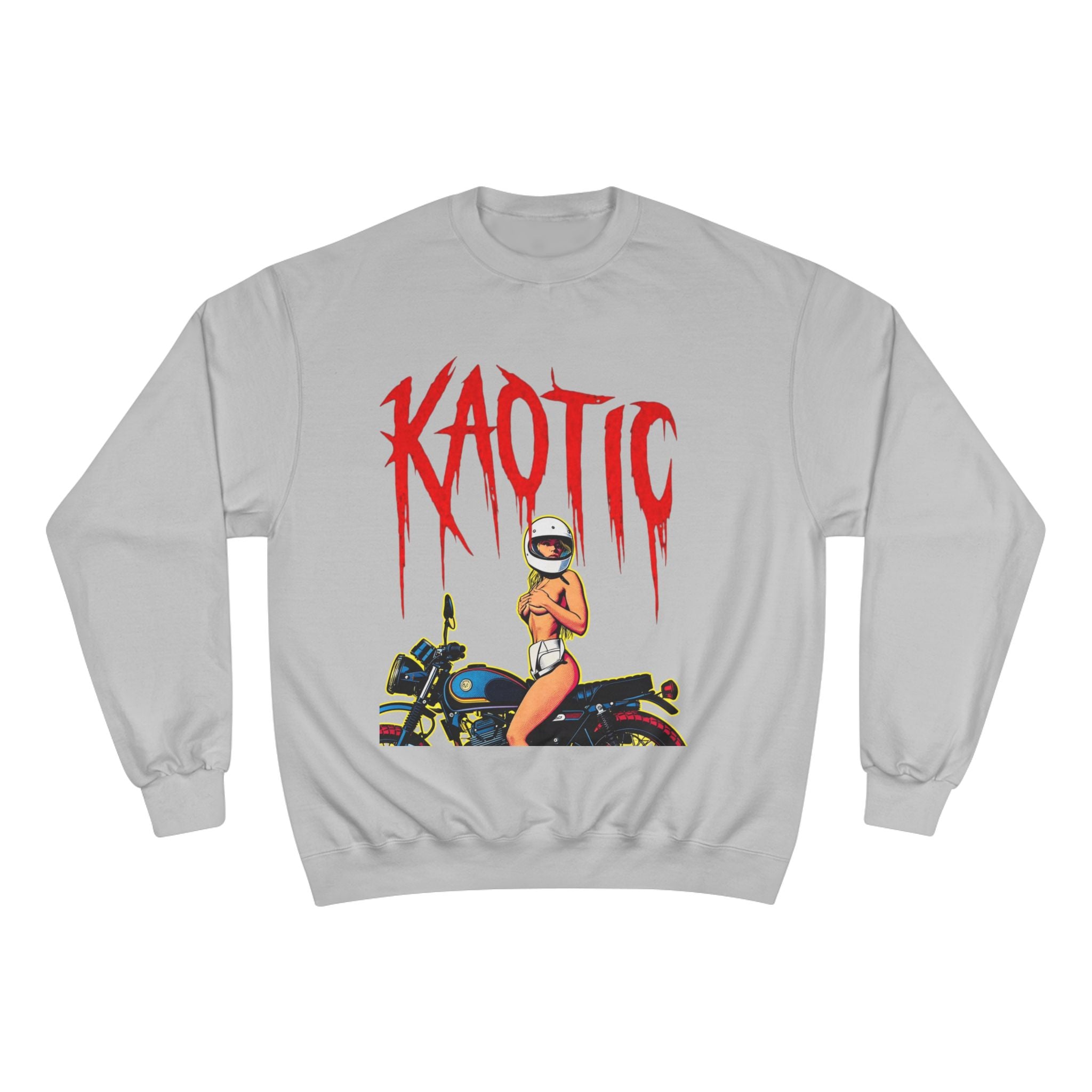 Sweatshirt — Kaotic Motorcycle Girl Graphic Crewneck