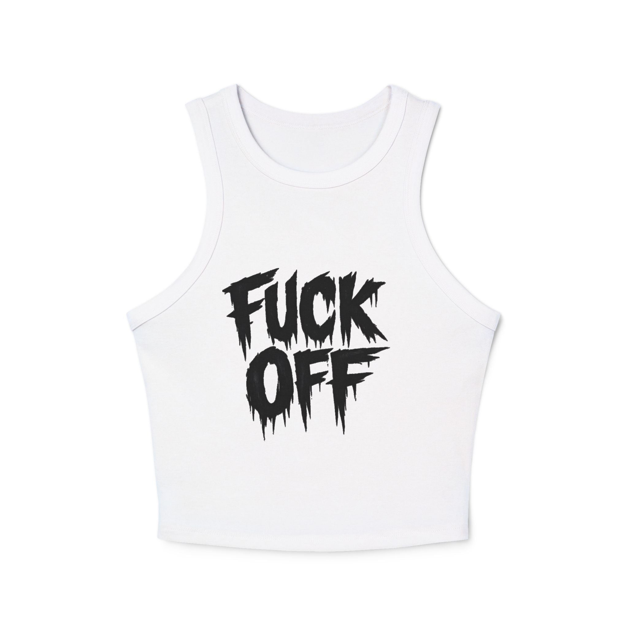 Racer Tank Top — "Fuck Off" Drip Graphic