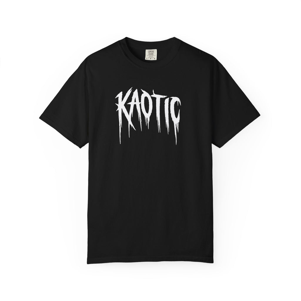 T-Shirt — 'KAOTIC' Graphic Tee with Skull Middle Finger & “Fuck Everything” Back Design