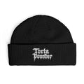 Cuff Beanie — Gothic Script 'Torta Pountr' Embroidered Knit Hat