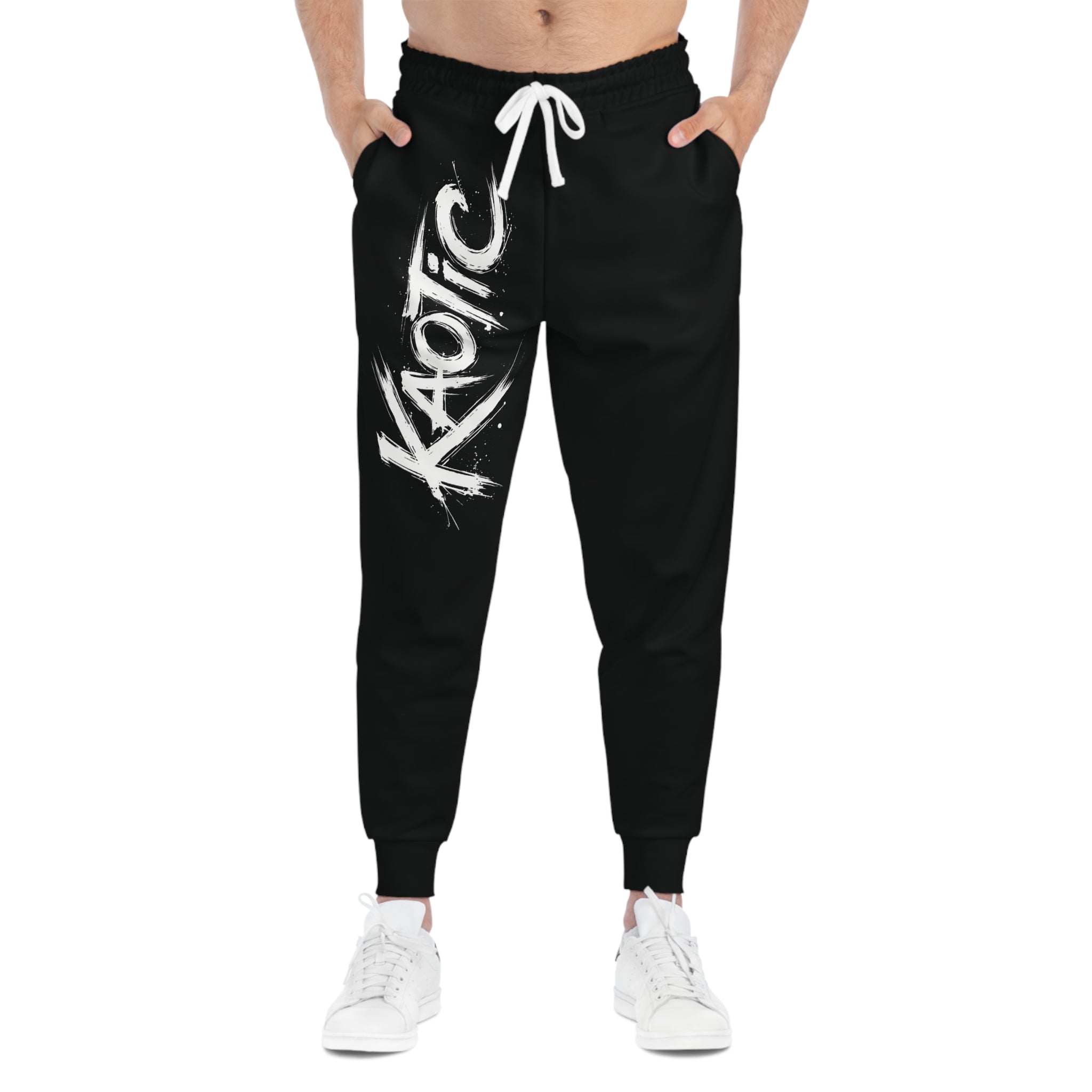 Athletic Joggers — Black ‘KAOTIC’ Graphic Track Pants