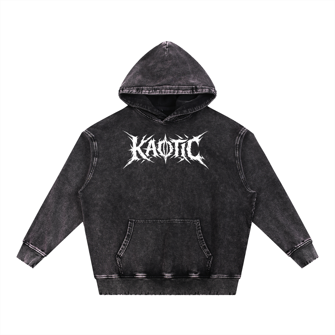 Snow Wash Hand-Frayed Heavyweight  Hoodie