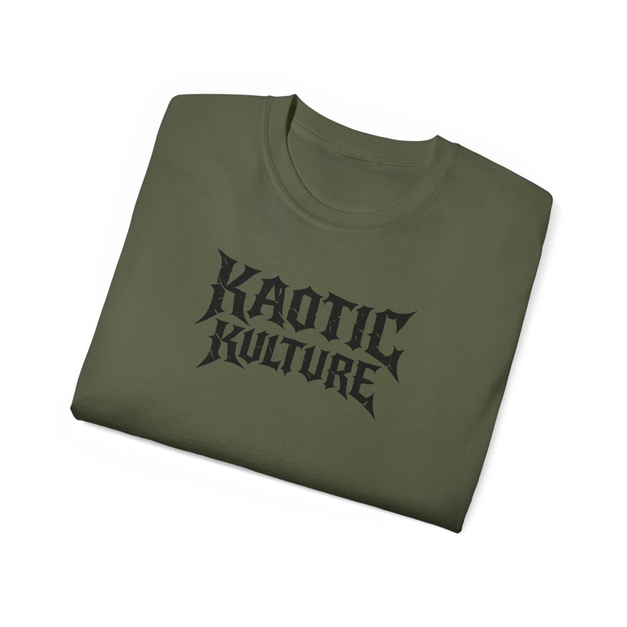 Khaotic Kulture Graphic Tee — Bold Metal-Inspired Logo Shirt