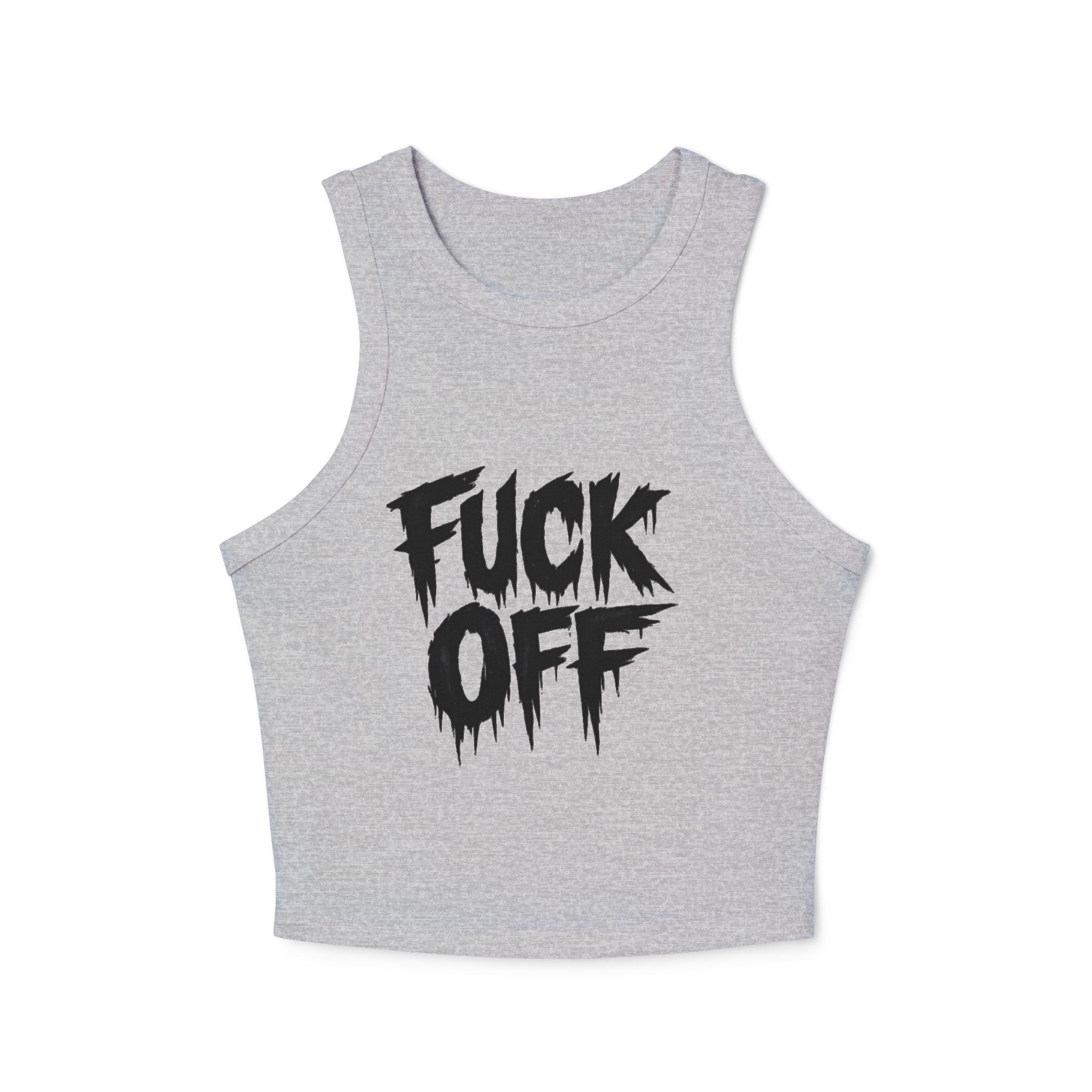 Racer Tank Top — "Fuck Off" Drip Graphic