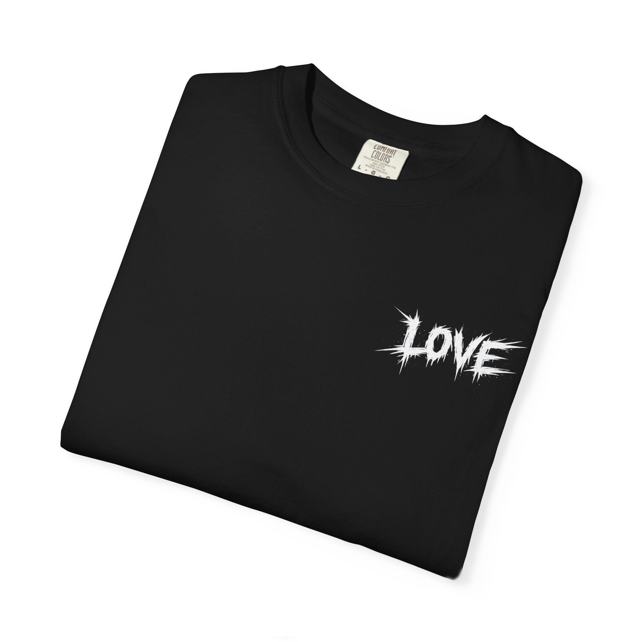 LOVE Graphic T‑Shirt — Gothic Red Rose Back Print