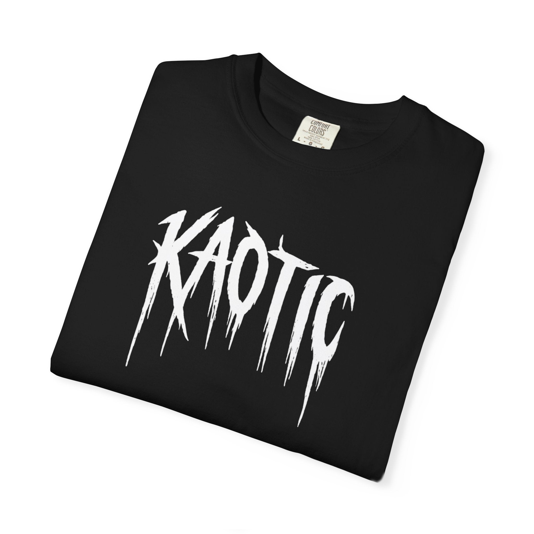 T-Shirt — 'KAOTIC' Graphic Tee with Skull Middle Finger & “Fuck Everything” Back Design