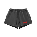 Snow Washed Raw Edge Drawstring Shorts