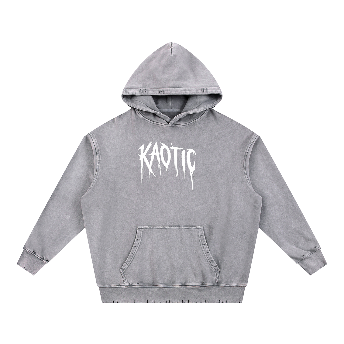 Snow Wash Hand-Frayed Heavyweight  Hoodie