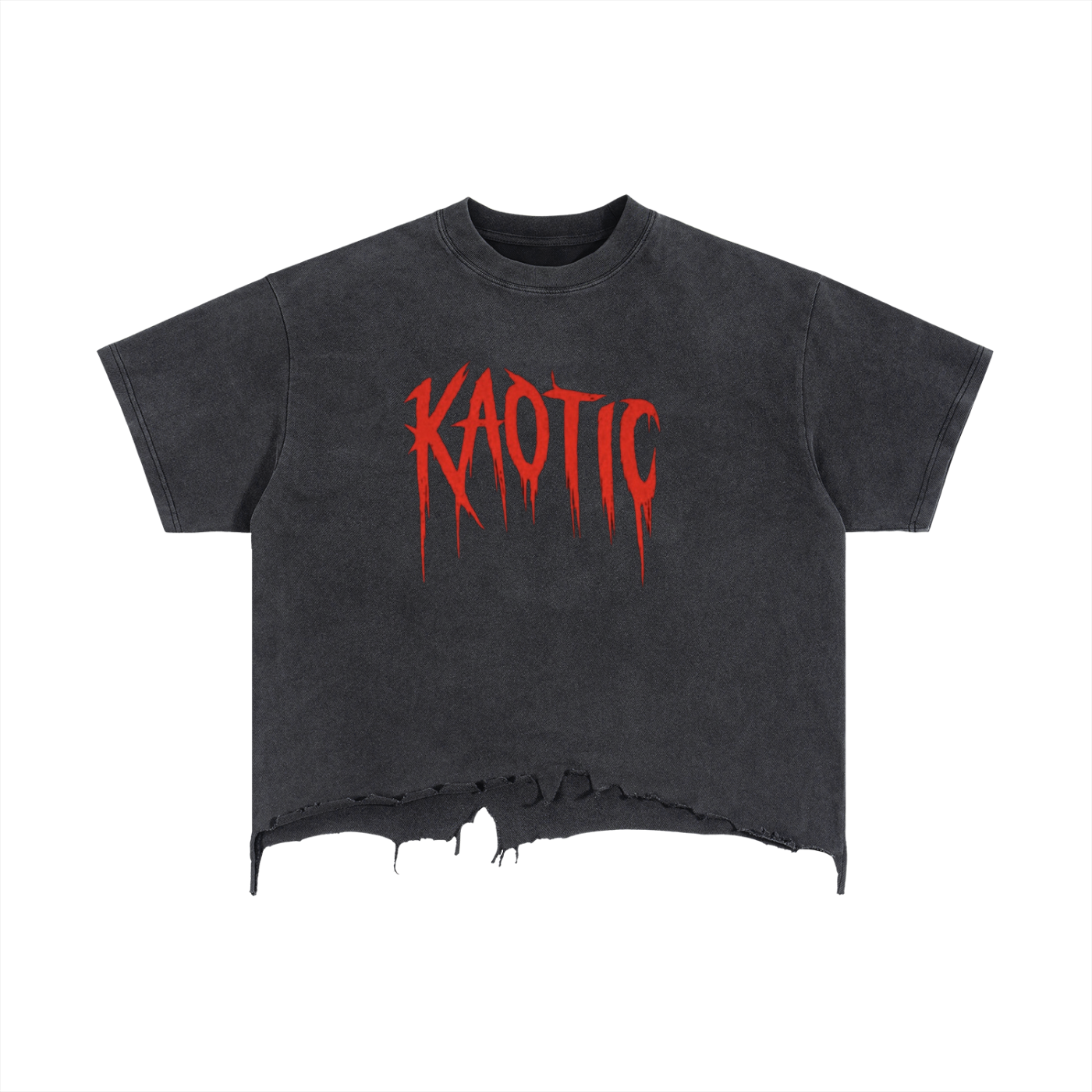 Vintage Wash Boxy Distressed Hem T-Shirt