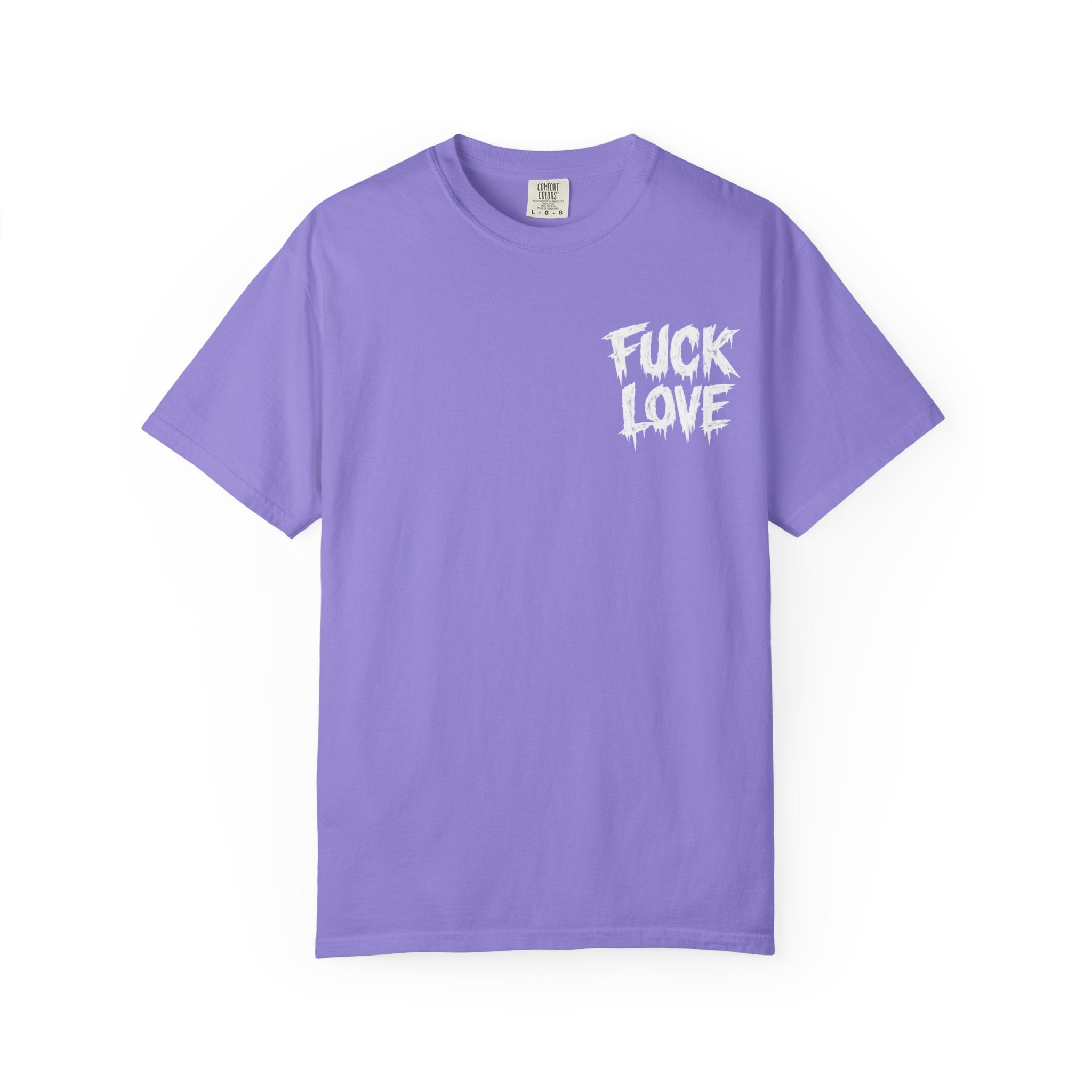 Fuck Love T-Shirt — Streetwear Graphic Tee with Grim Reaper Holding Broken Heart