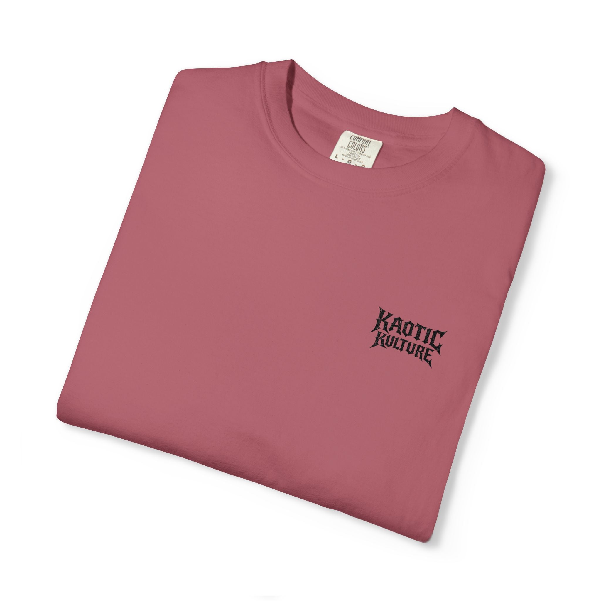 Kaotic Couture Logo T-Shirt — Minimal Chest Print, Casual Streetwear