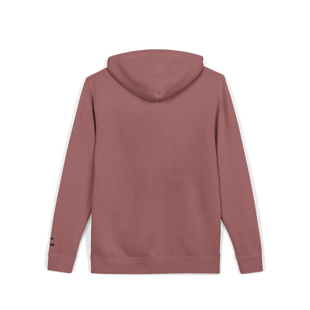 Minimal 'Koustic Nature' Pigment-Dyed Hoodie – Soft Vintage Blue