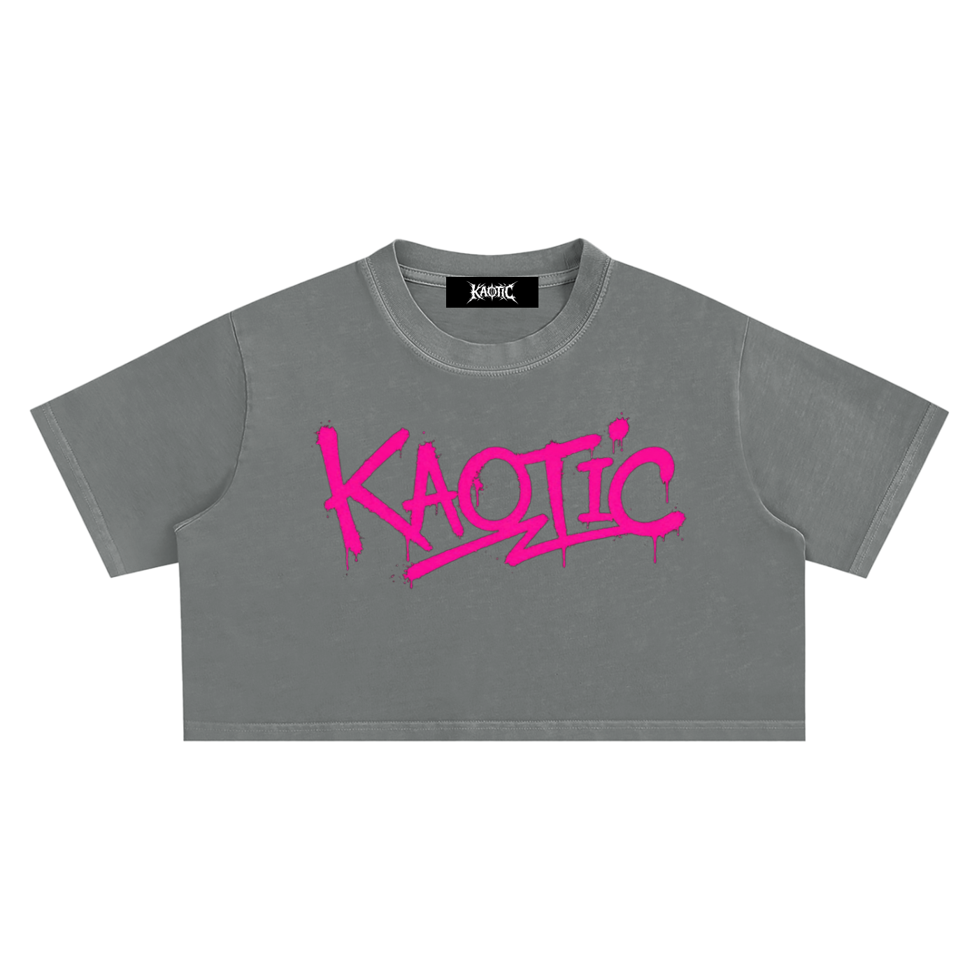 KAOTIC SNOW WASHED CROP TOP