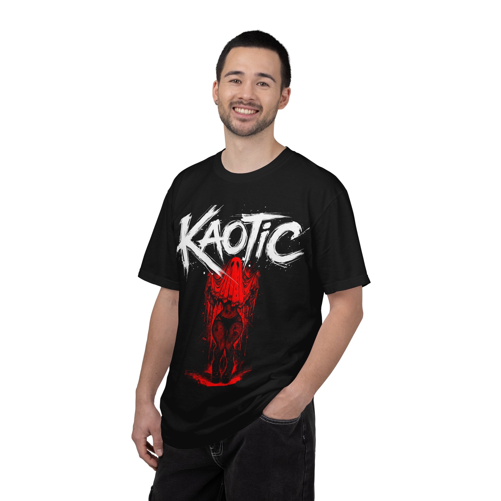 Kaotic Skull Graphic T-Shirt — Red Horror Band Tee