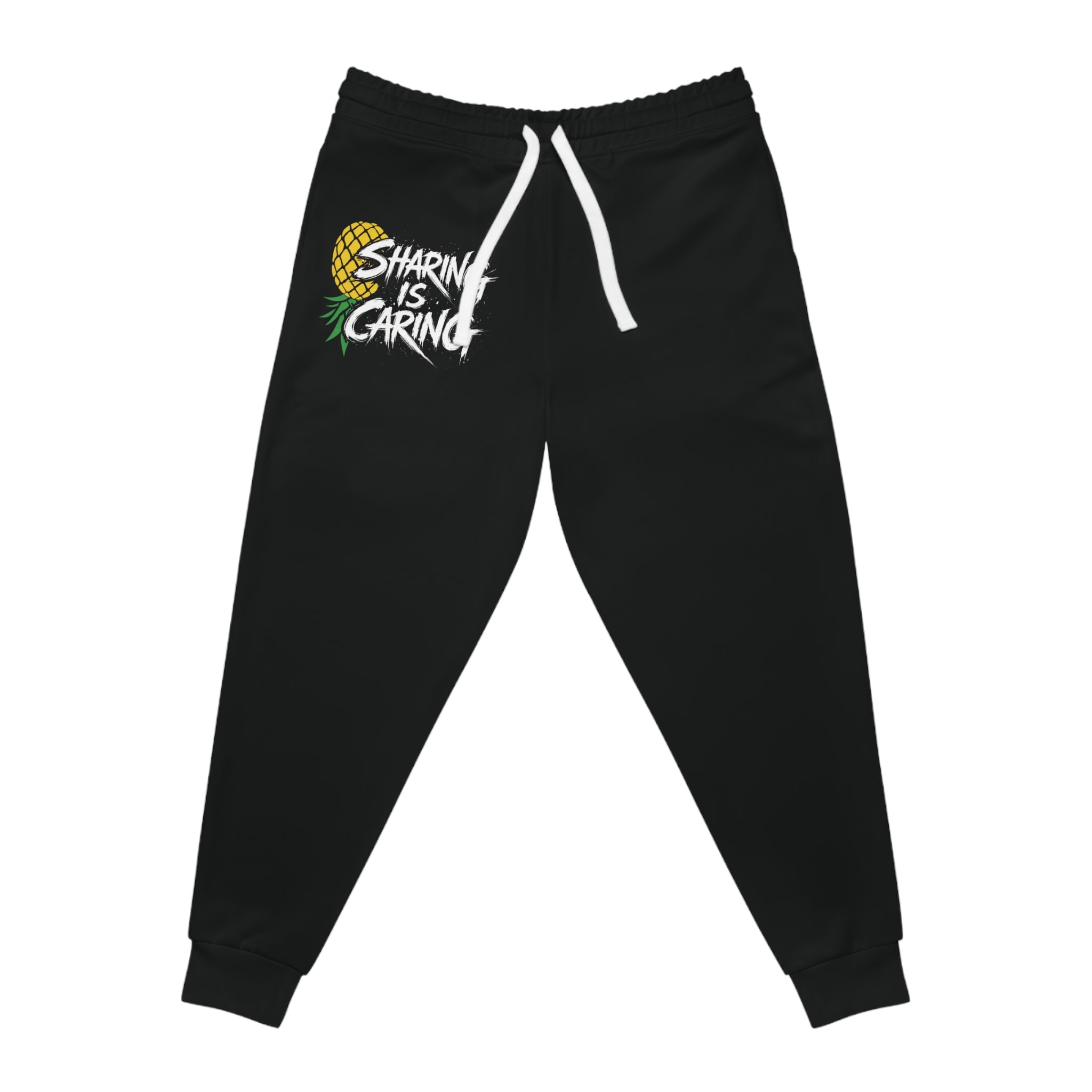 Pineapple "Sharing Is Caring" Athletic Joggers — Tropical Graphic Sweatpants