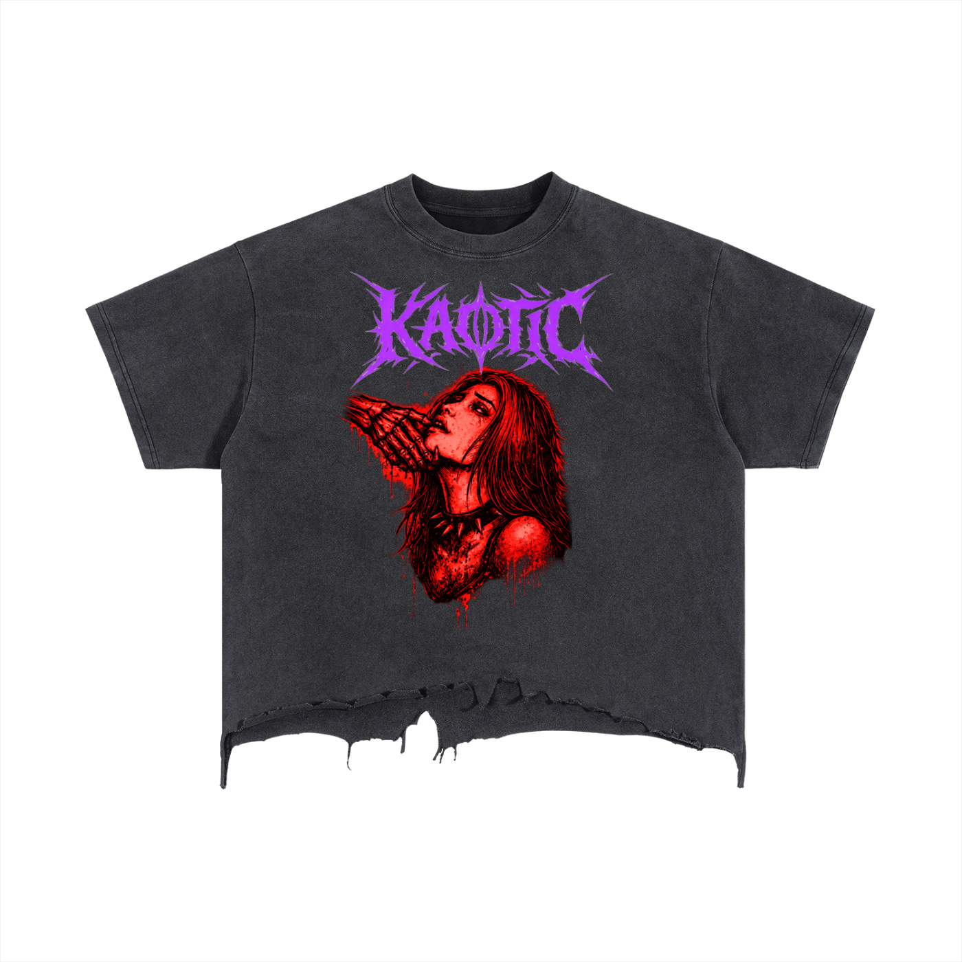 Vintage Wash Boxy Distressed Hem T-Shirt