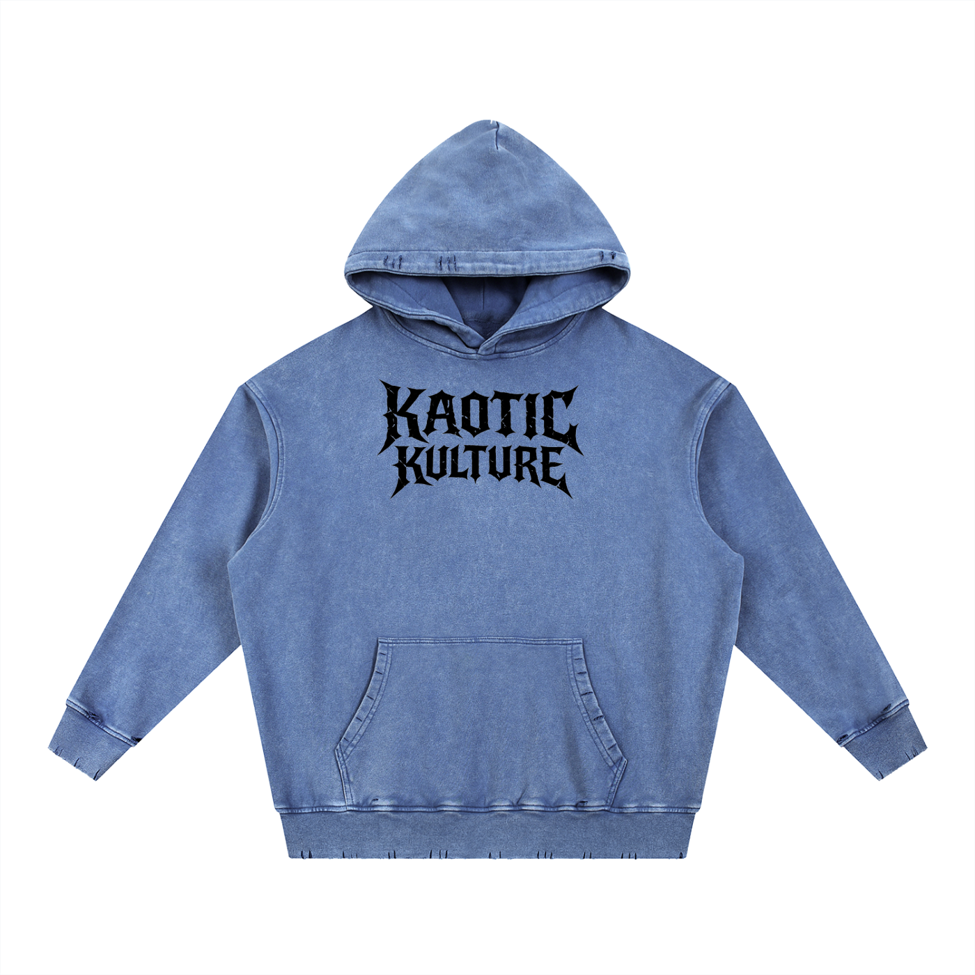 Snow Wash Hand-Frayed Heavyweight  Hoodie