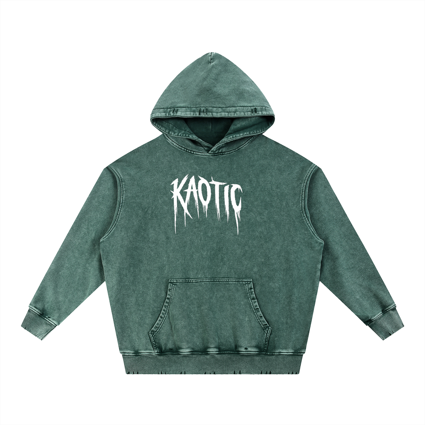 Snow Wash Hand-Frayed Heavyweight  Hoodie